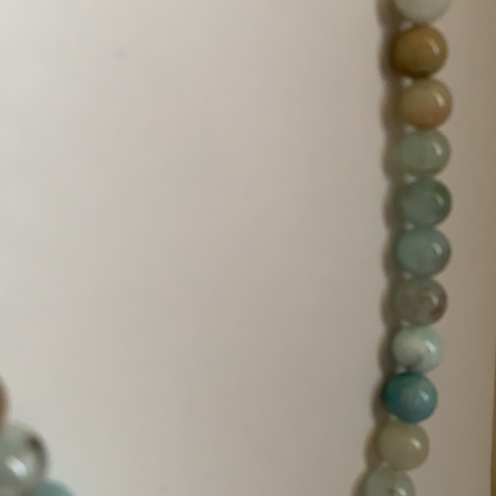 AQUAMARINE QUARTZ  BEADS, NECKLACE, SIZE 18 - Picture 2 of 5